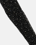 SHINE - silver glitter fishnet tights in black