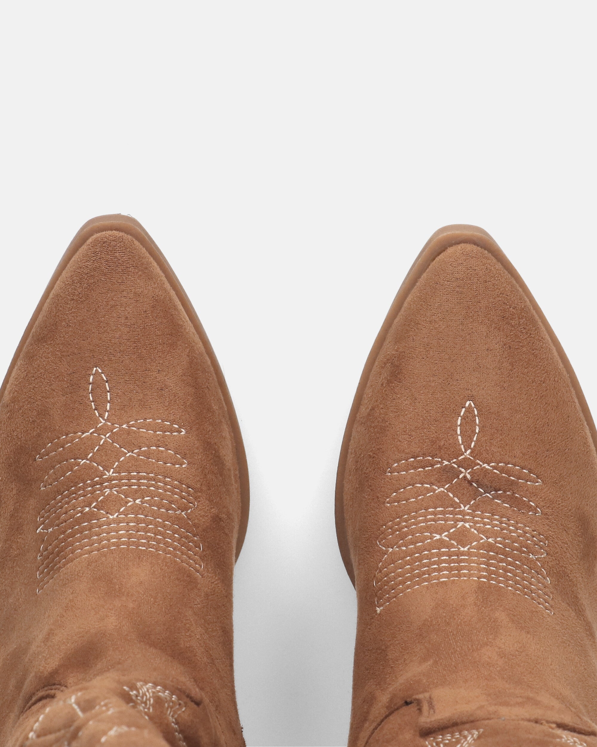 VITA - brown suede camperos with embroidery and zip