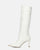 CAROLINE - long heeled boots in white pu