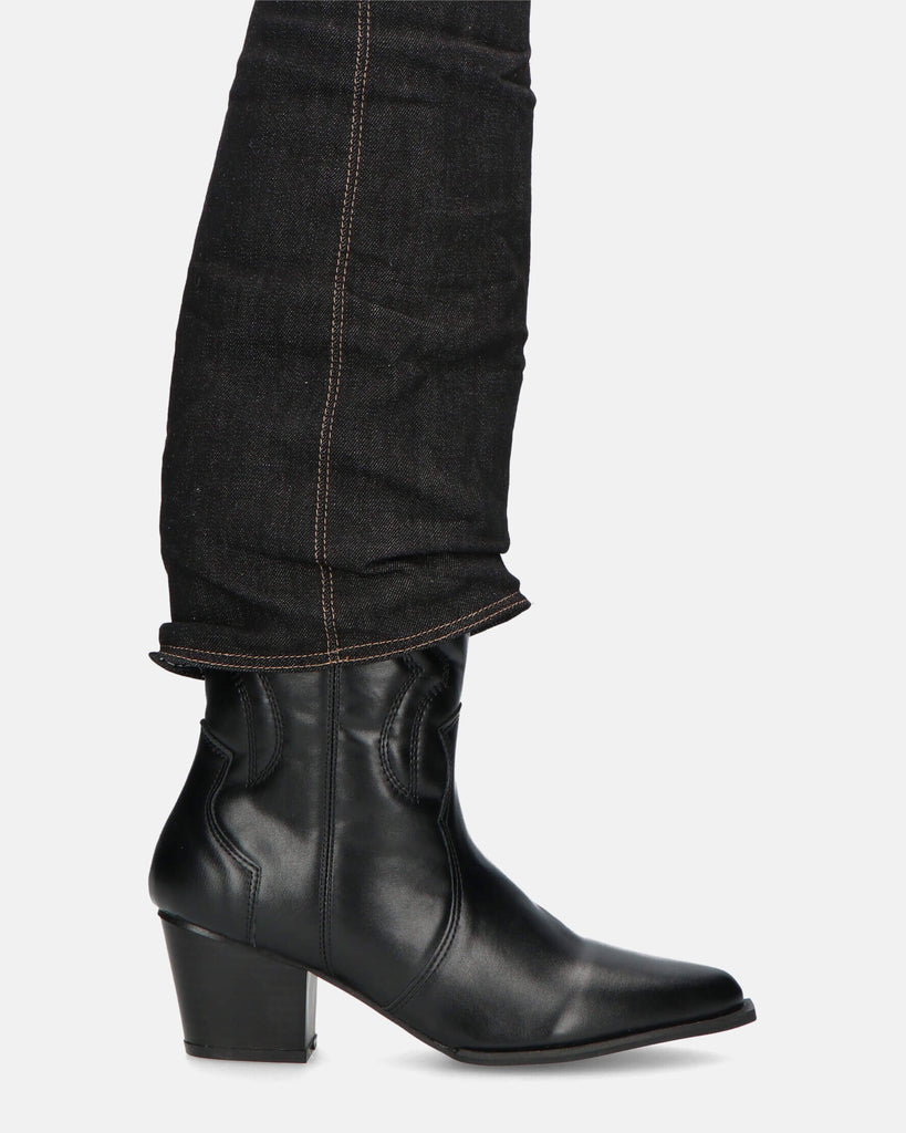 2 in 1 - ERIS - texan camperos boots in PU with removable denim