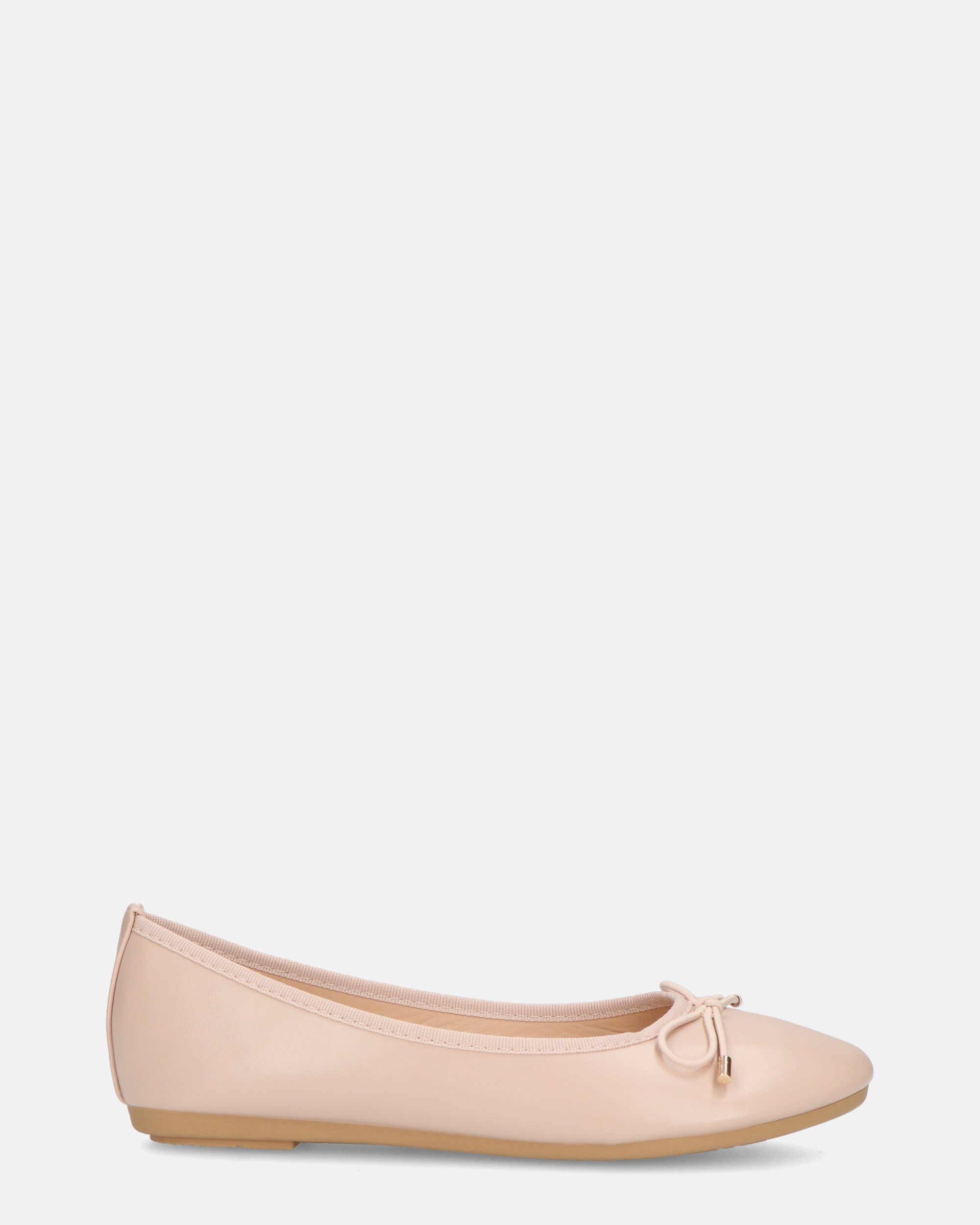 GWEN - beige ballet flats with bow on toe