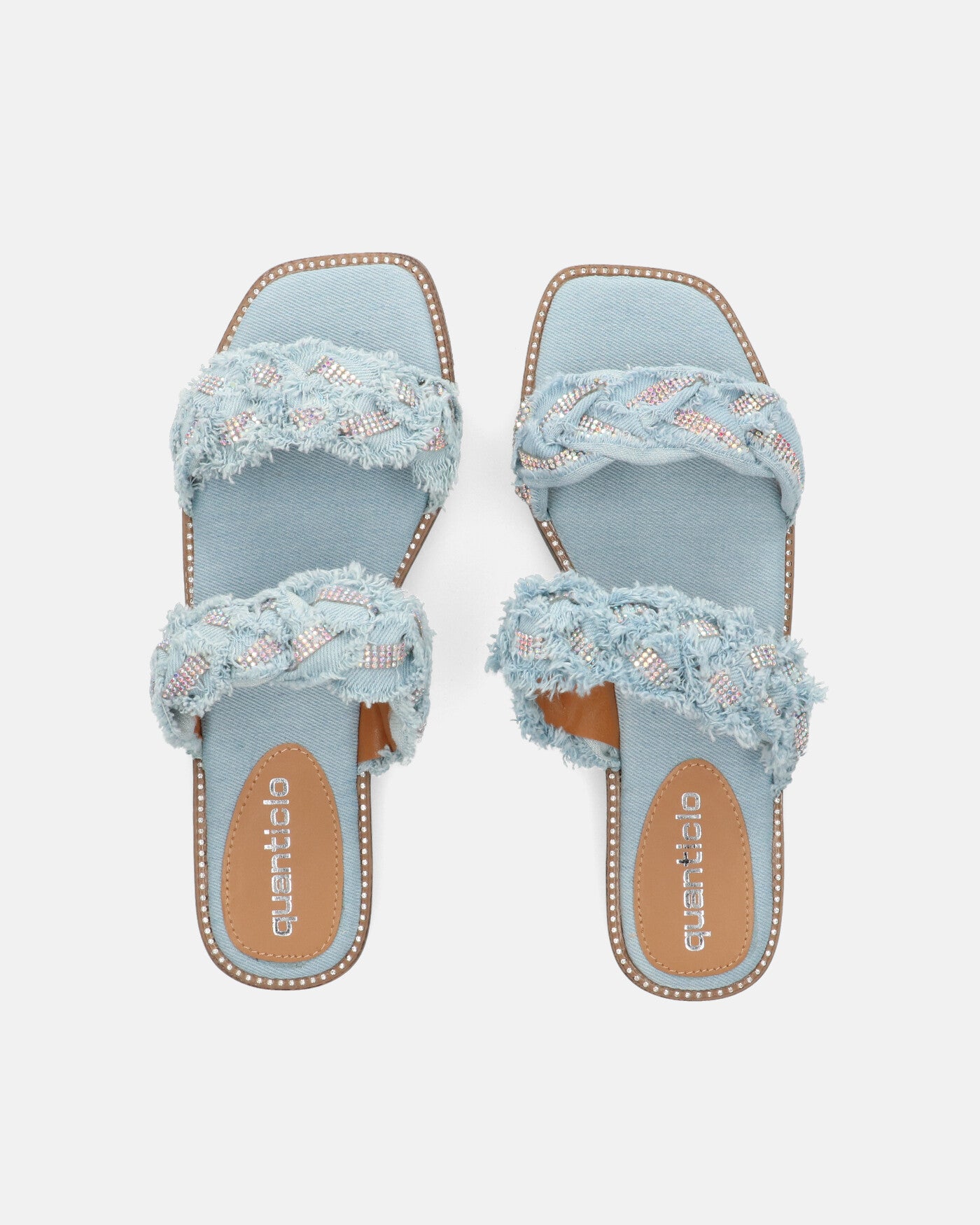KALI - denim fabric sandals with gems