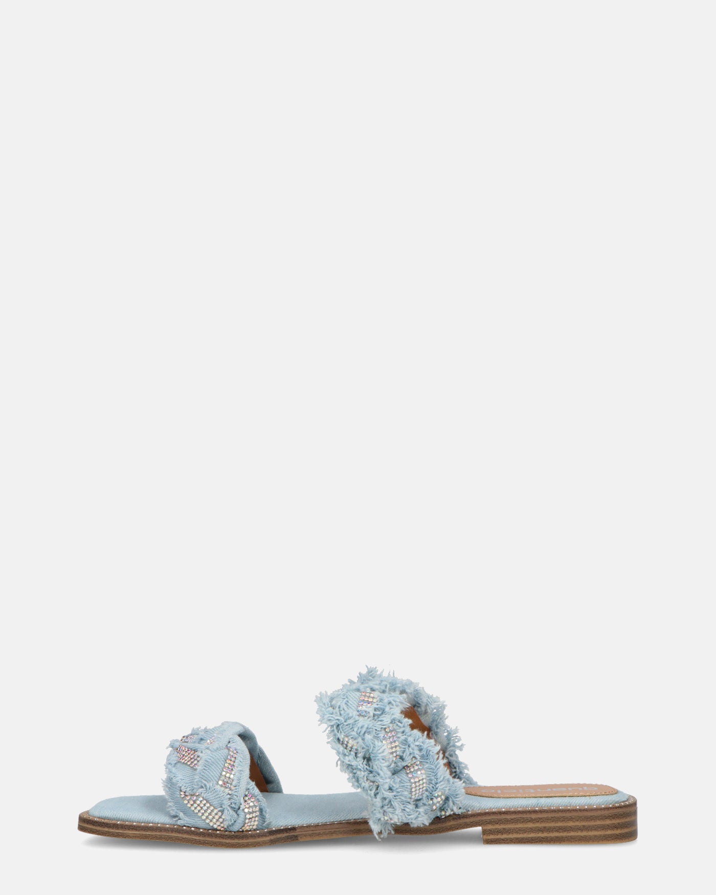KALI - denim fabric sandals with gems