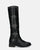 MARIBEL - black high boots with studs and side zip