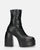 MYA - platform ankle boots with high heels in black eco-leather