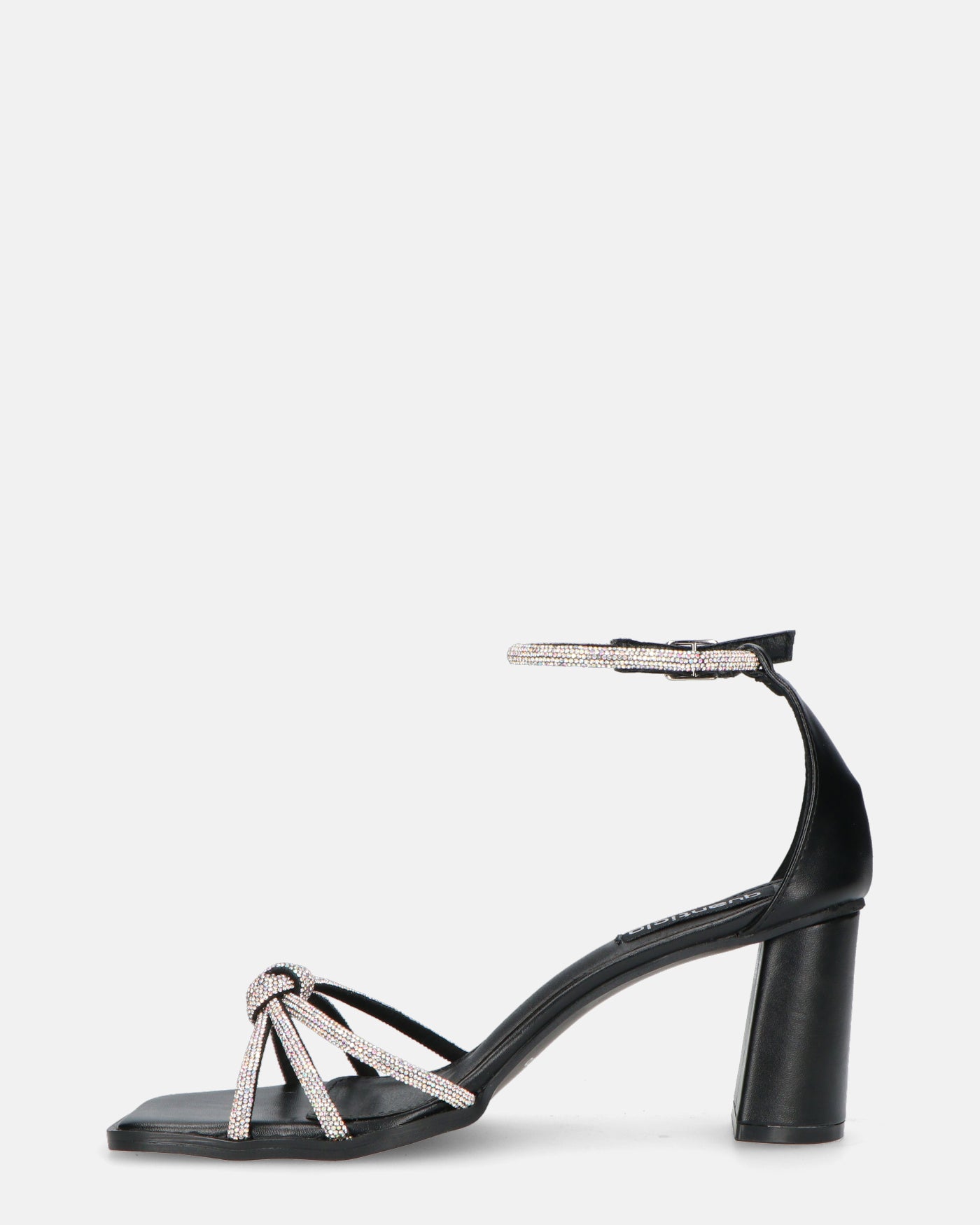 NORI - black heeled sandals with strap