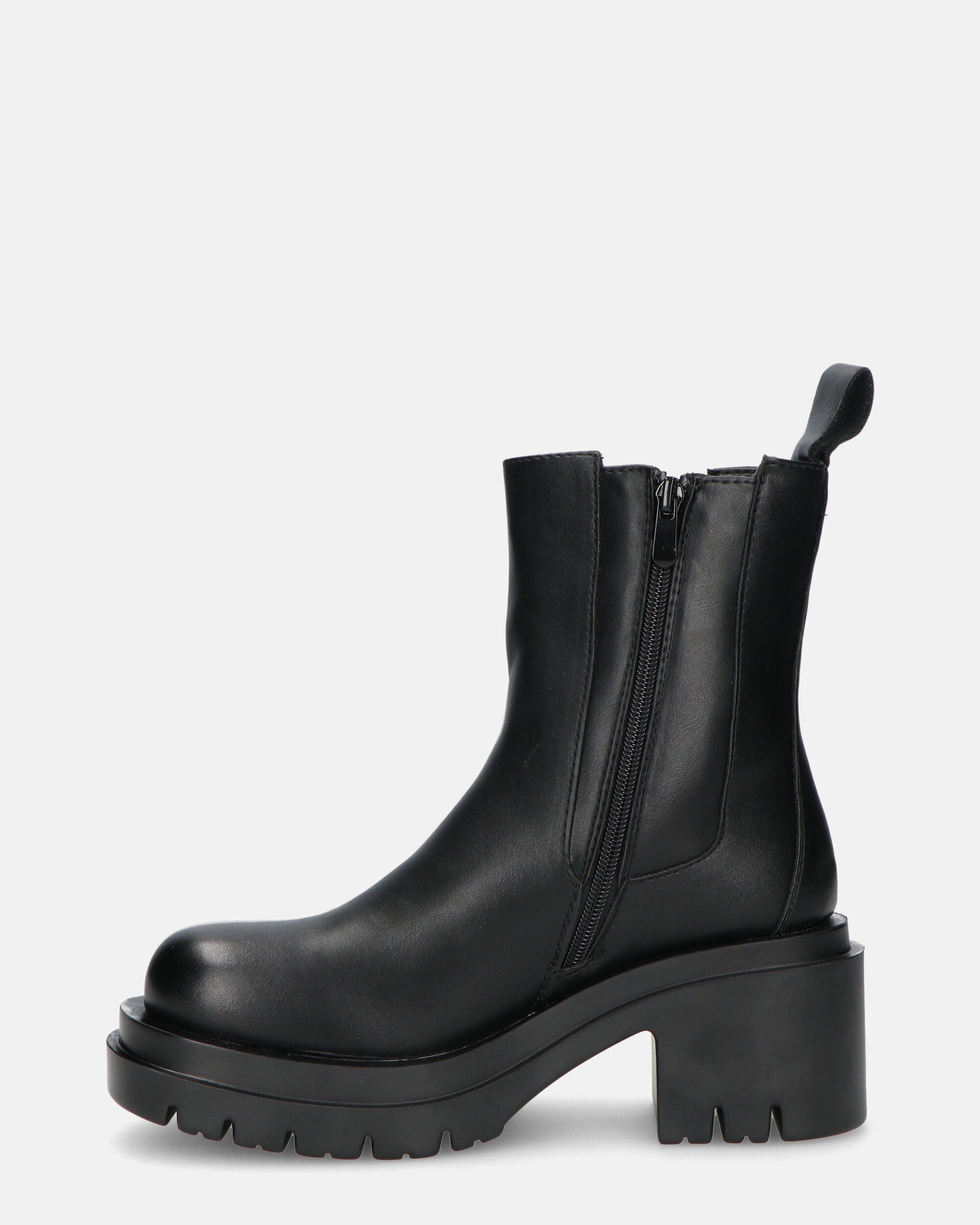 PRISCA - black ankle boots with elastic band and side zip