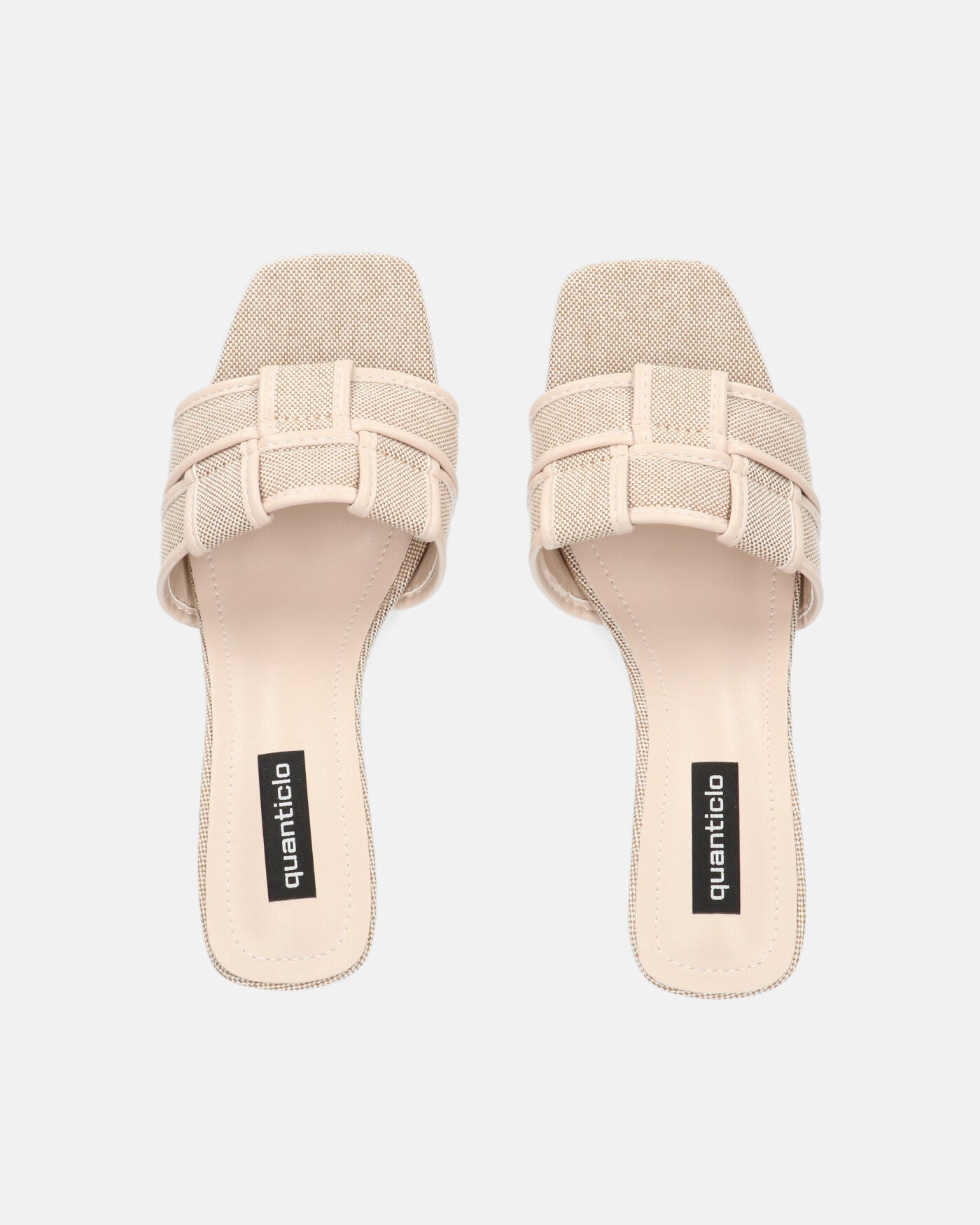 SABINA - beige fabric sandals with heels