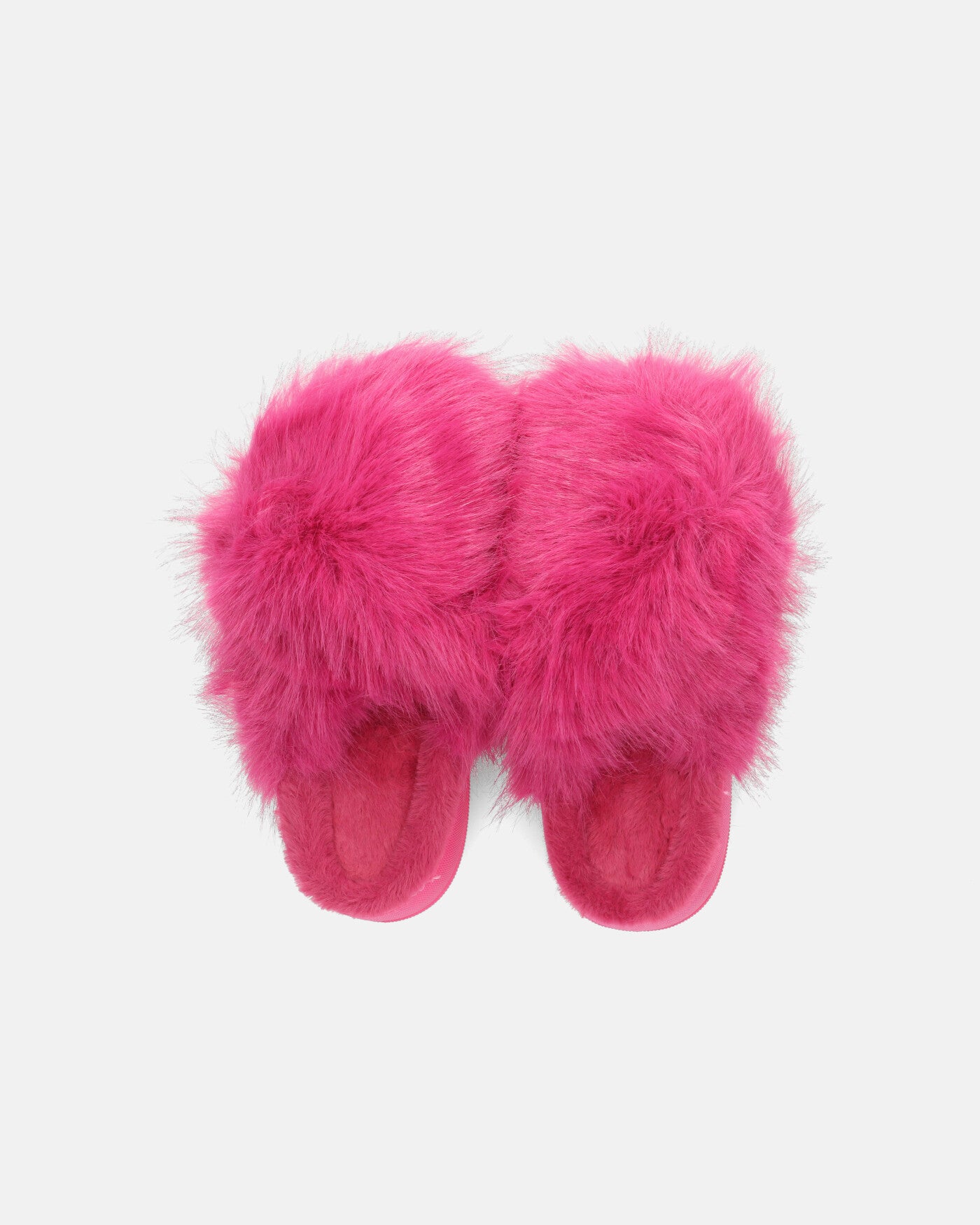 STAFFI - fuchsia fur slippers