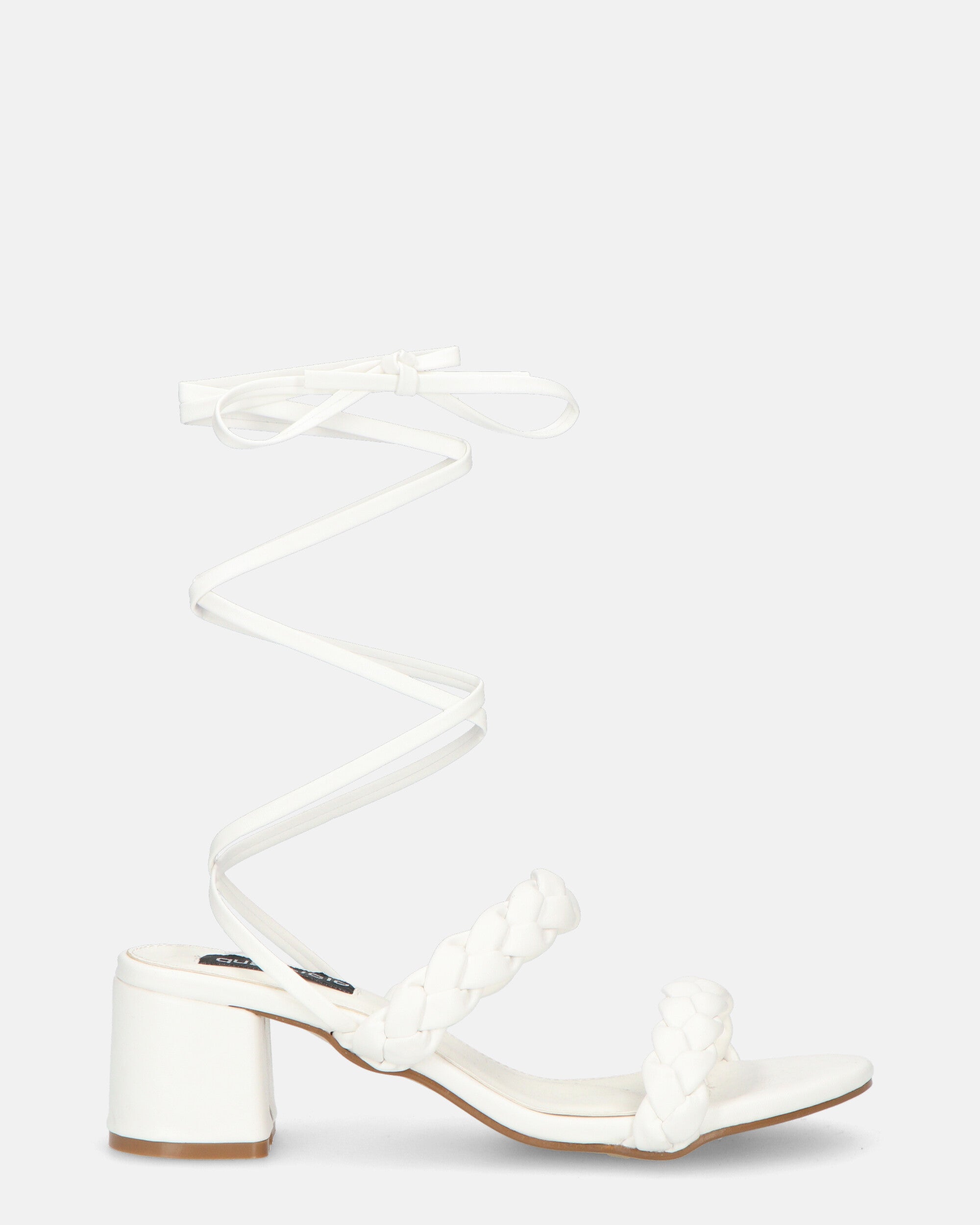 TARISAI - white faux leather sandals with laces