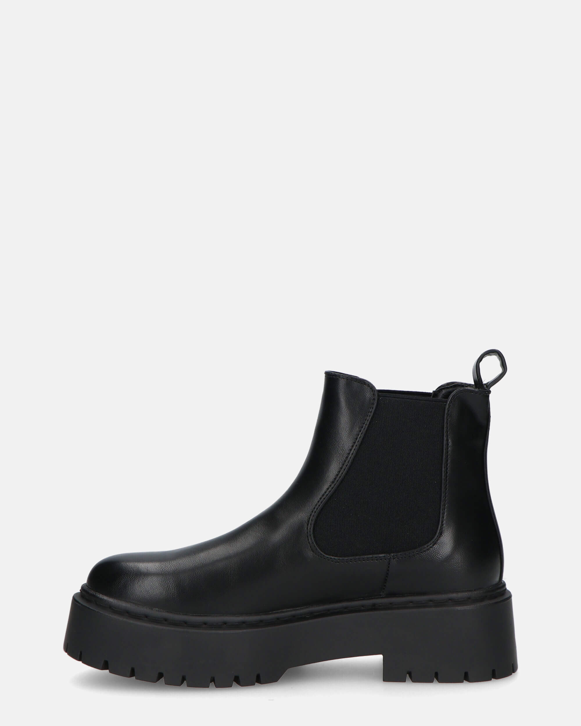 TULLY - black platform faux leather ankle boots