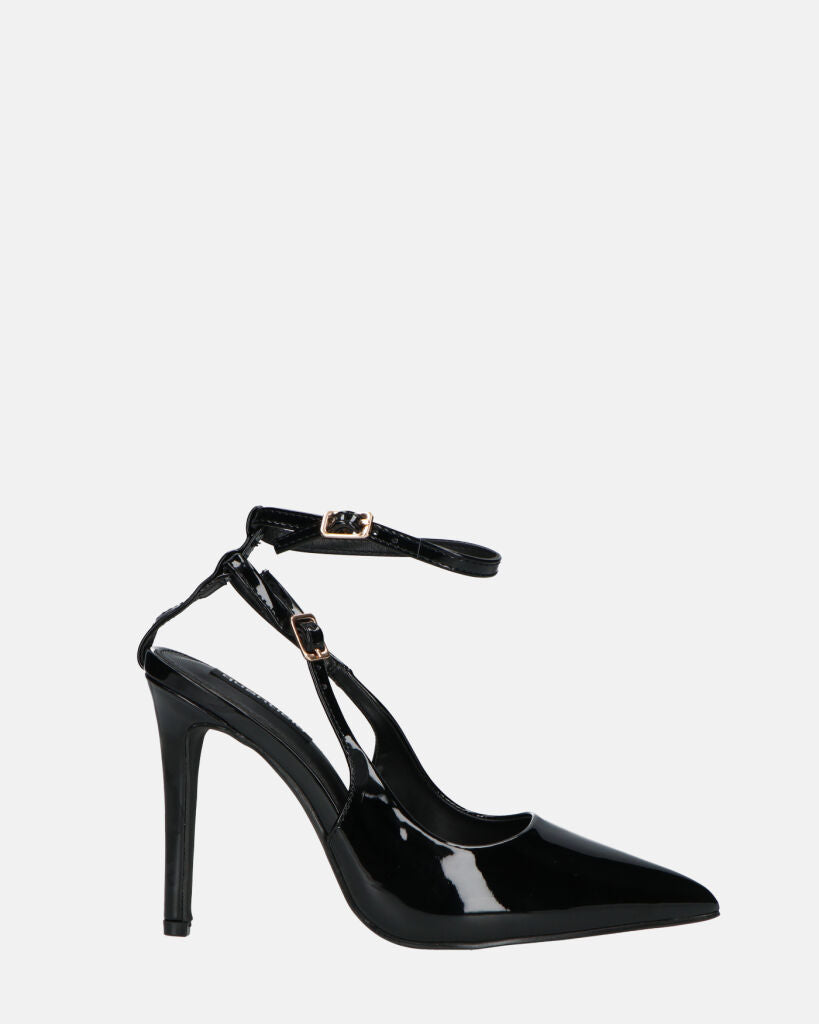 TESSA - pumps with black glassy heels