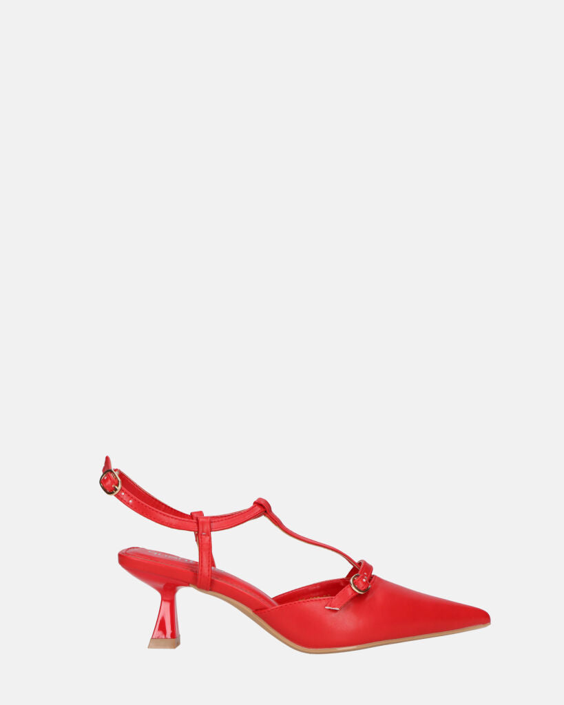 RASHIDA - red low heel pump