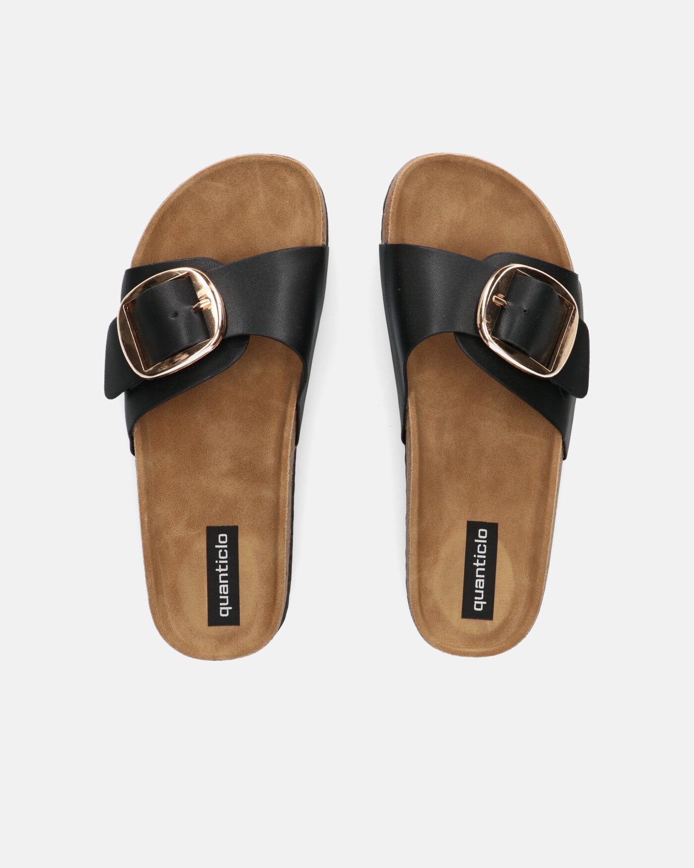 LENA - sandals with cork sole and black band