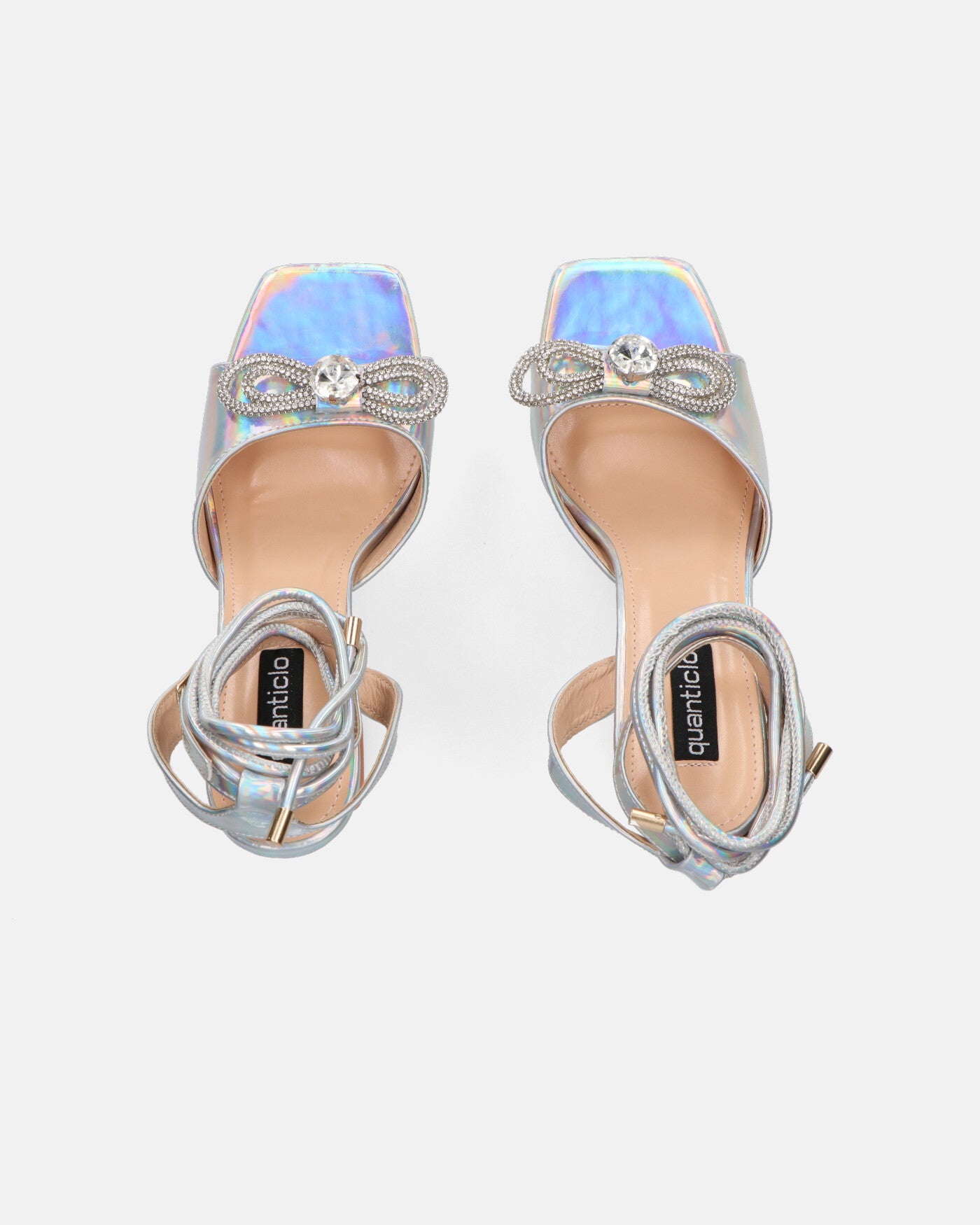 HOLLY - high heel shoes in glassy with opal effect and gems
