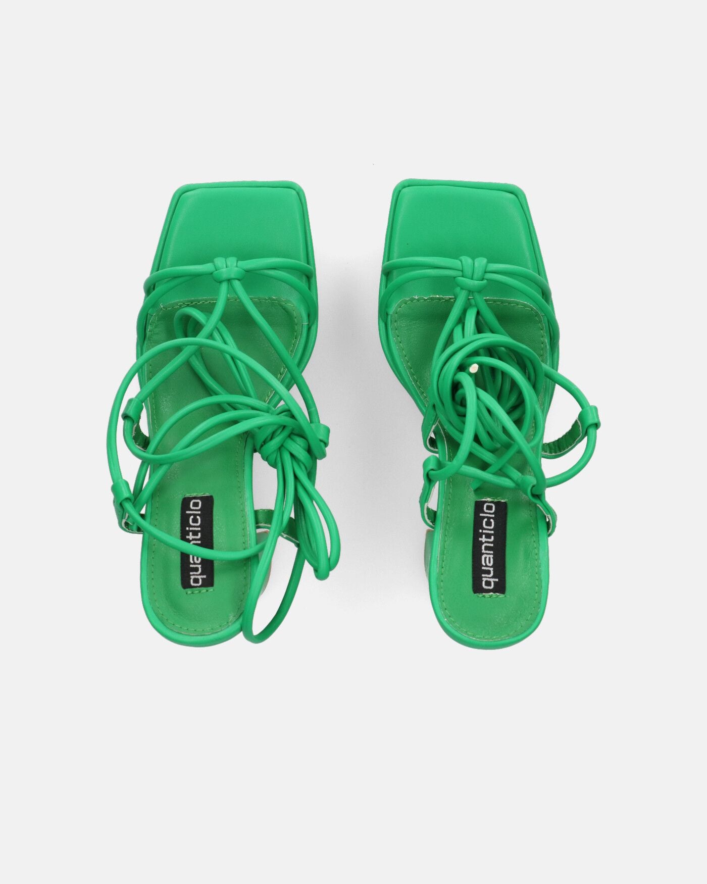 NADITZA - sandals with high heel and laces in green PU
