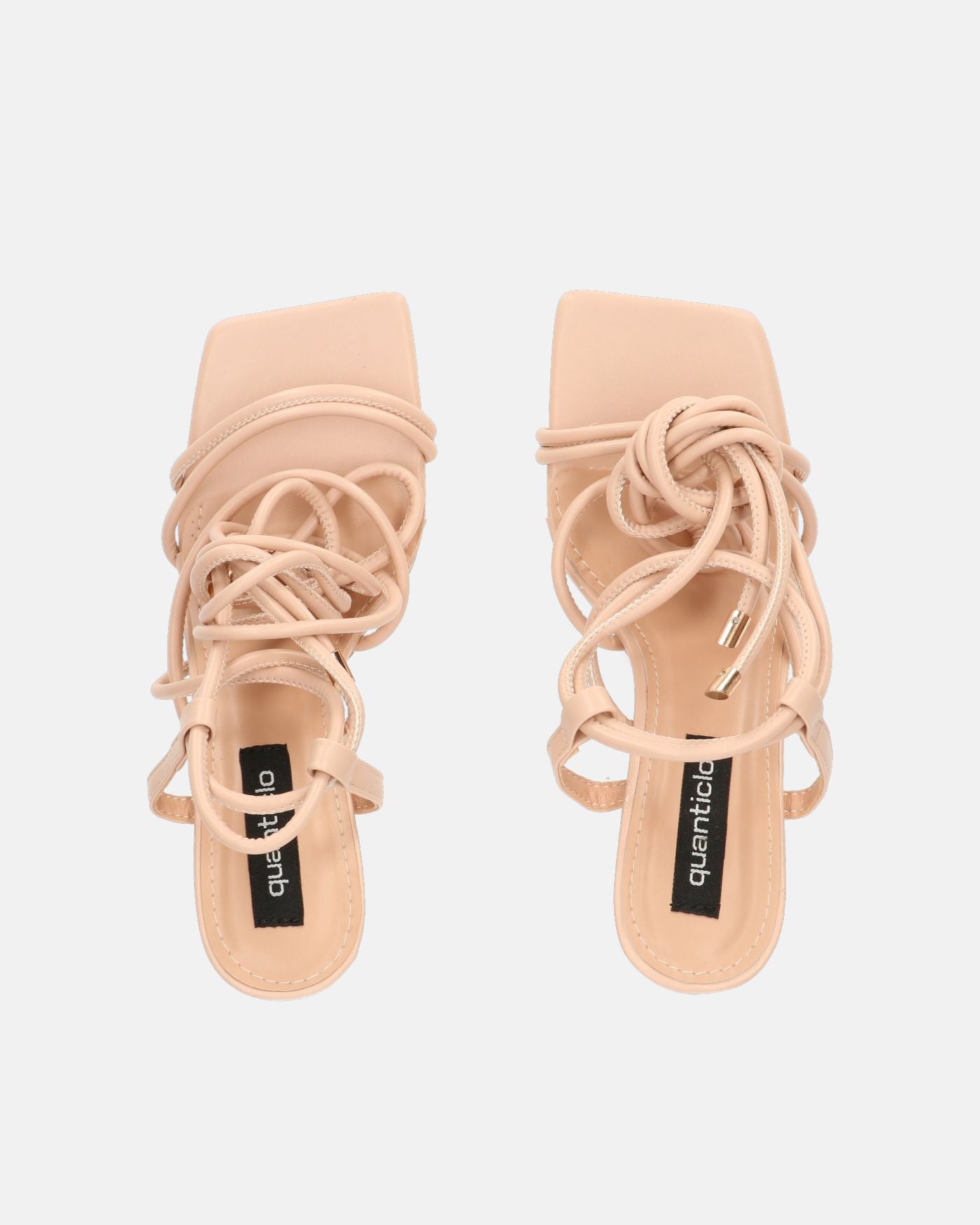 MARISOL - beige heeled sandals with laces