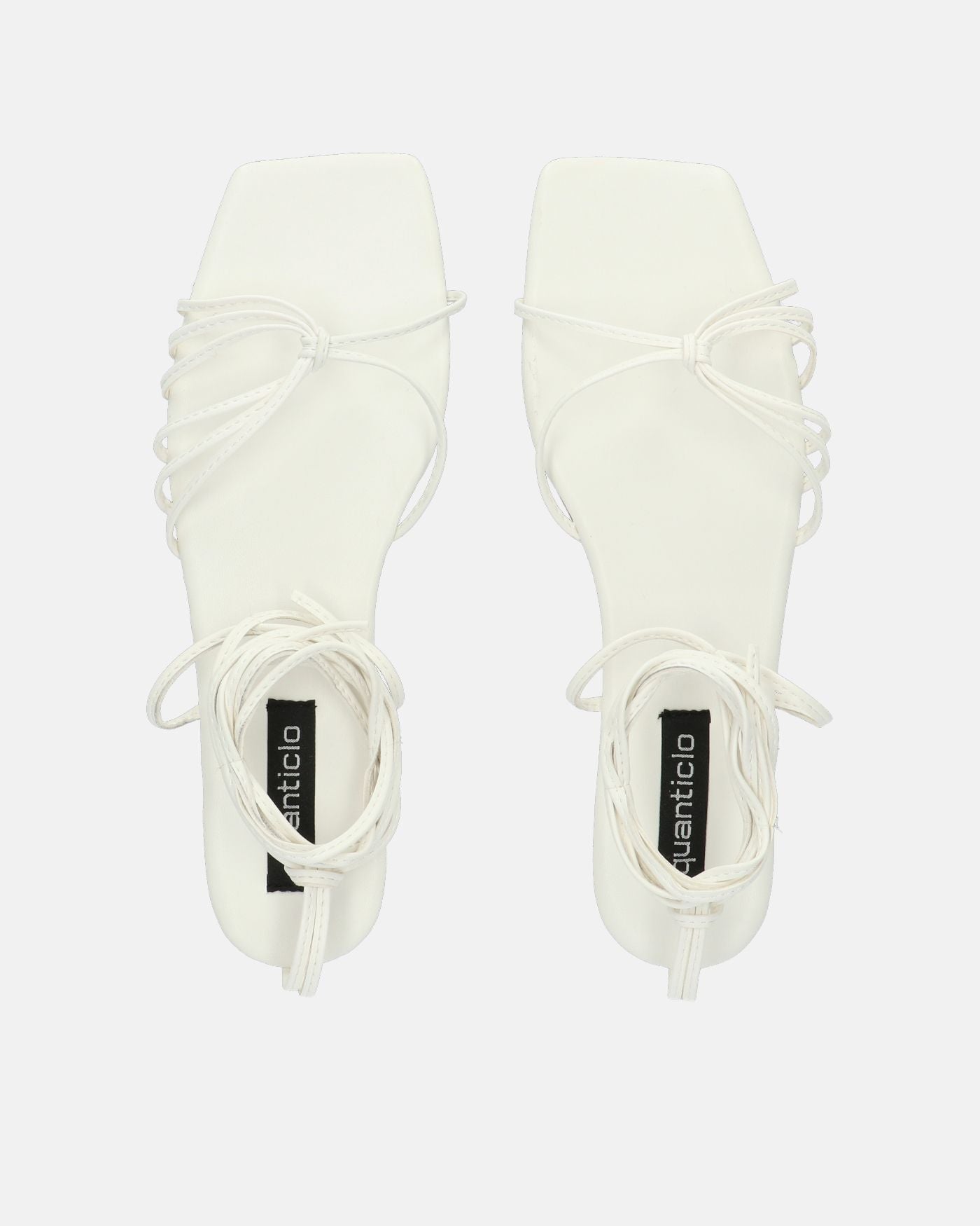 NECLA - flat white thong sandal with laces