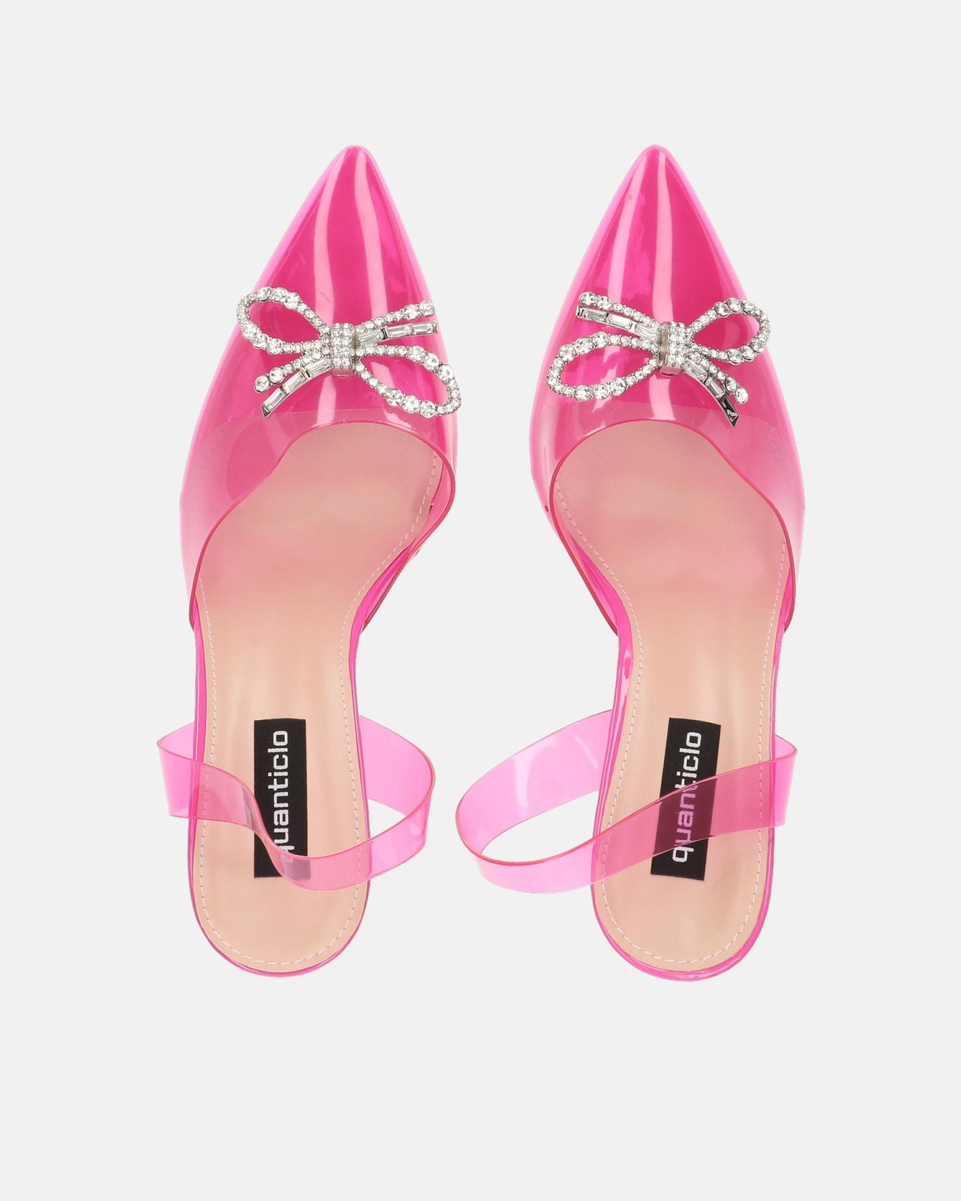 CONSUELO - fuchsia perspex heels with toe decorations