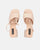 TOMI - sandals in beige with laces and squared heel