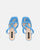 INDIA - heeled sandals in blue suede with beige sole
