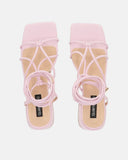 MARYNA - pink sandals in PU with laces