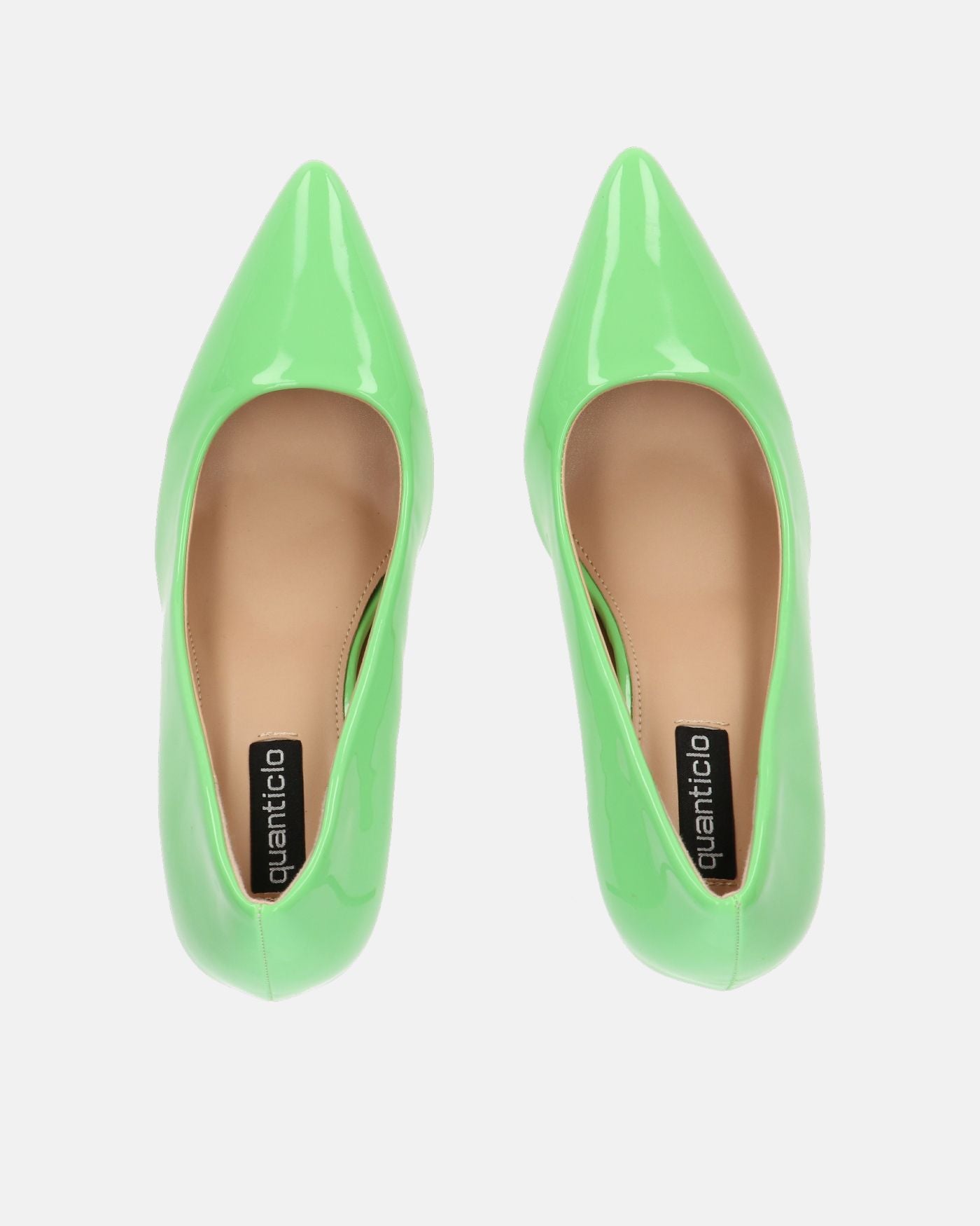 PORSHA - green glassy decolette with stiletto heel
