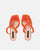 INDIA - heeled sandals in orange suede with beige sole