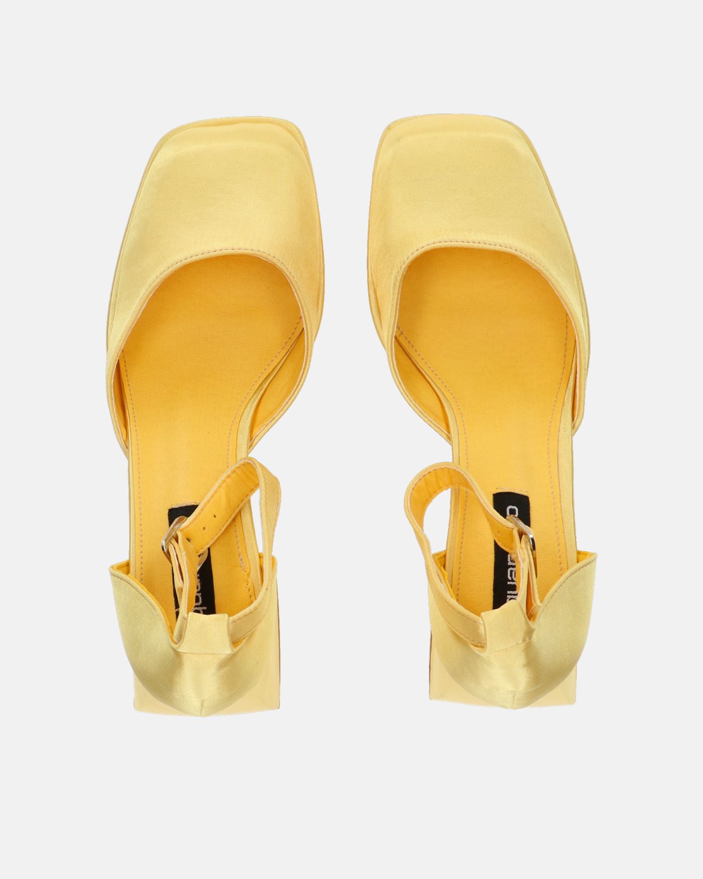 VIDA - square heel shoes in yellow lycra