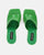 MARGHERITA - wedge sandals in glassy green crocodile