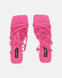 OKSANA - sandals with heel and strap in fuchsia PU