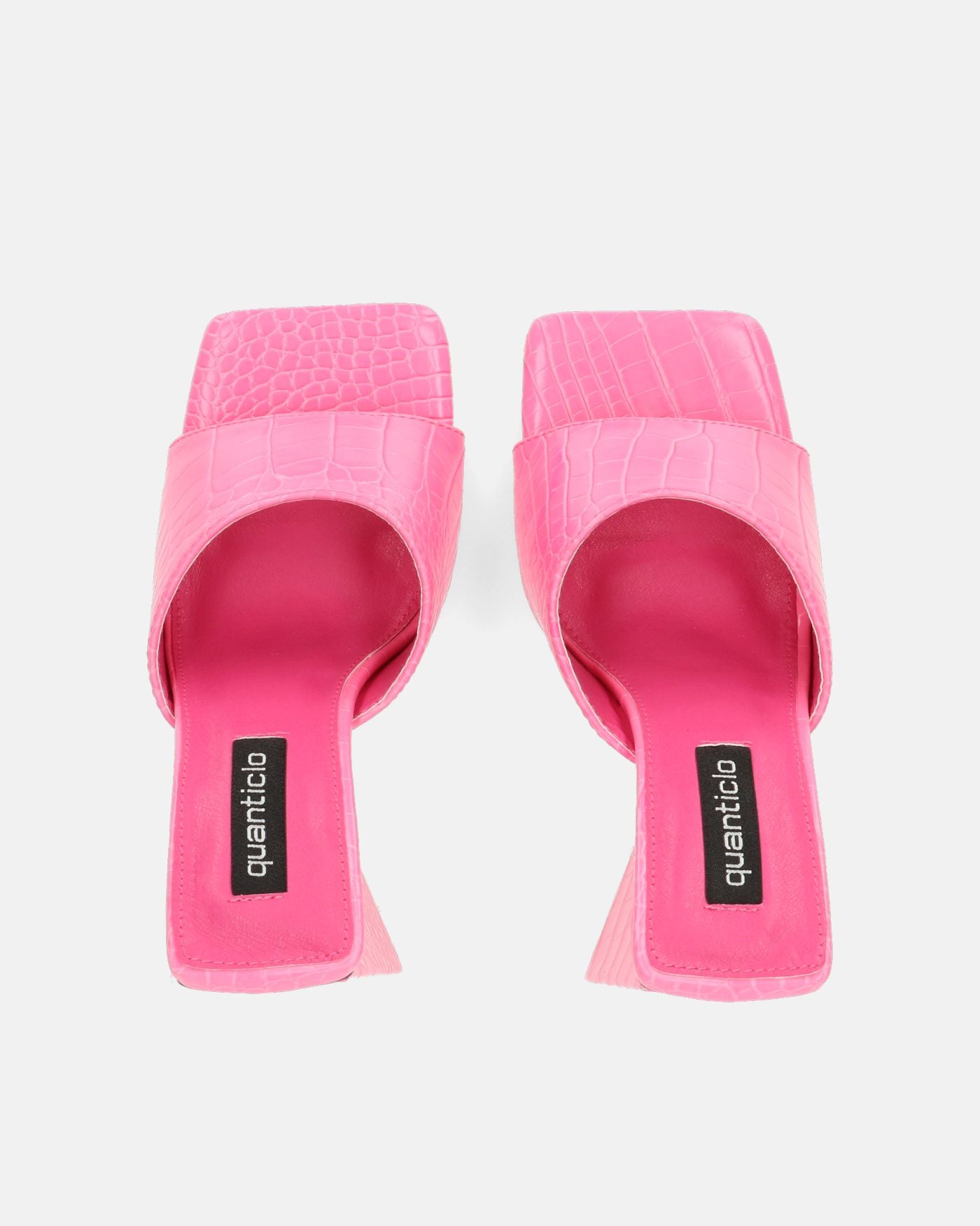 BUKET - heeled sandals in crocodile pink