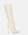 KAYLA - beige high-heeled high-heeled boots in black PU and side zipper