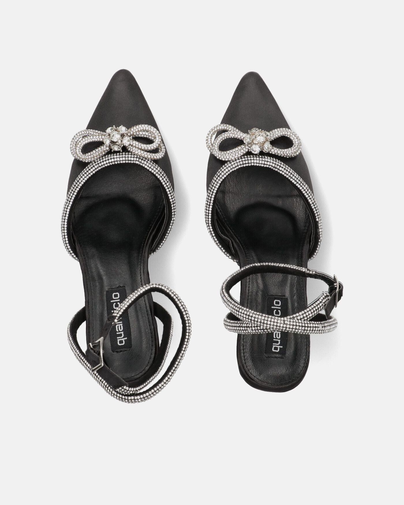 MARETA - black heeled shoes with glitter bow