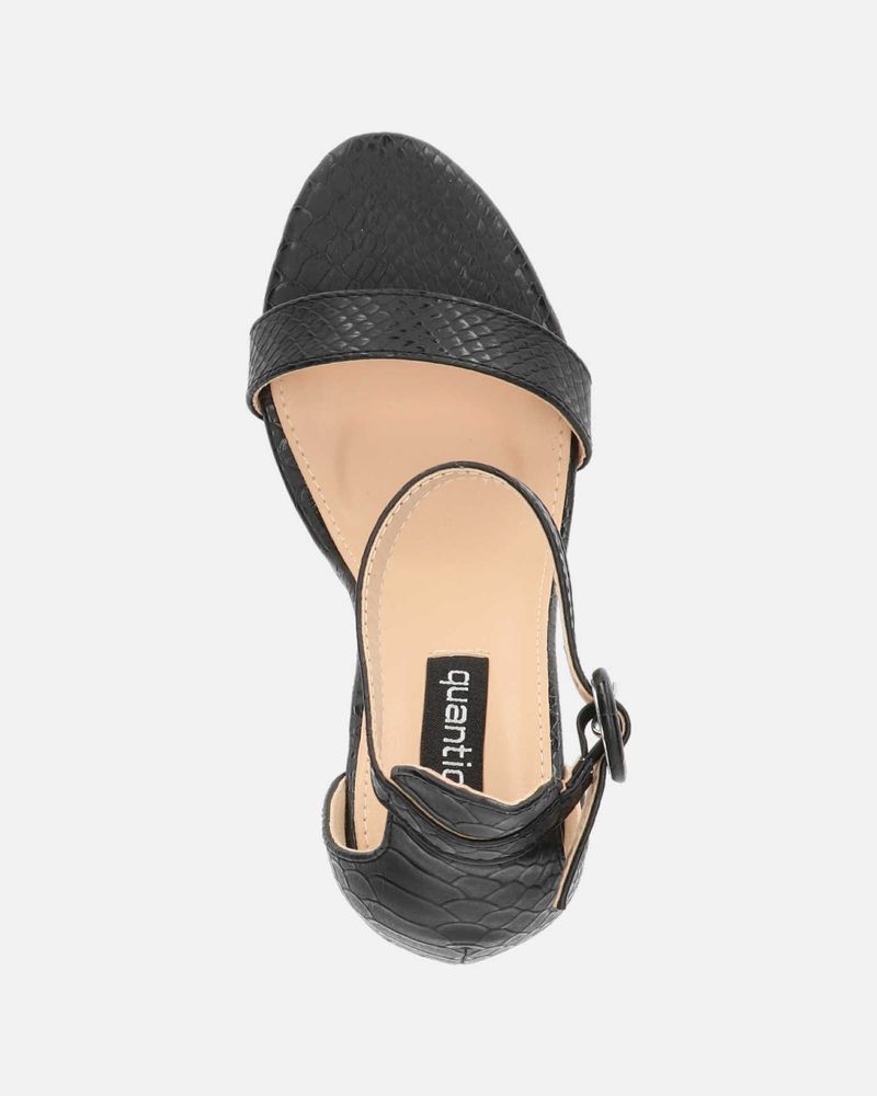SELENE - heeled sandal in black snake