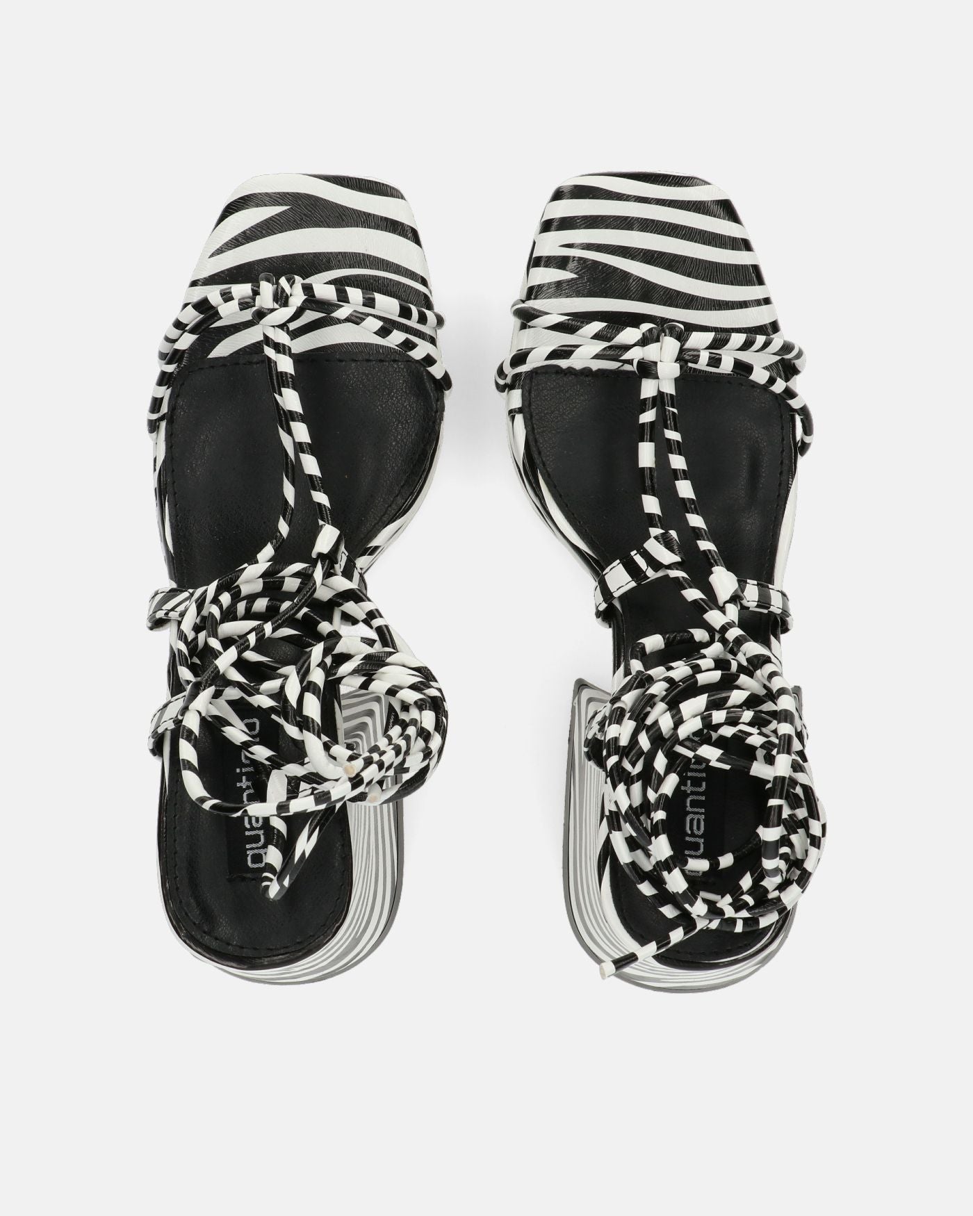 LORINA - sandals with zebra print heel and platform