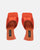 KAMELYA - orange lycra square heel shoes
