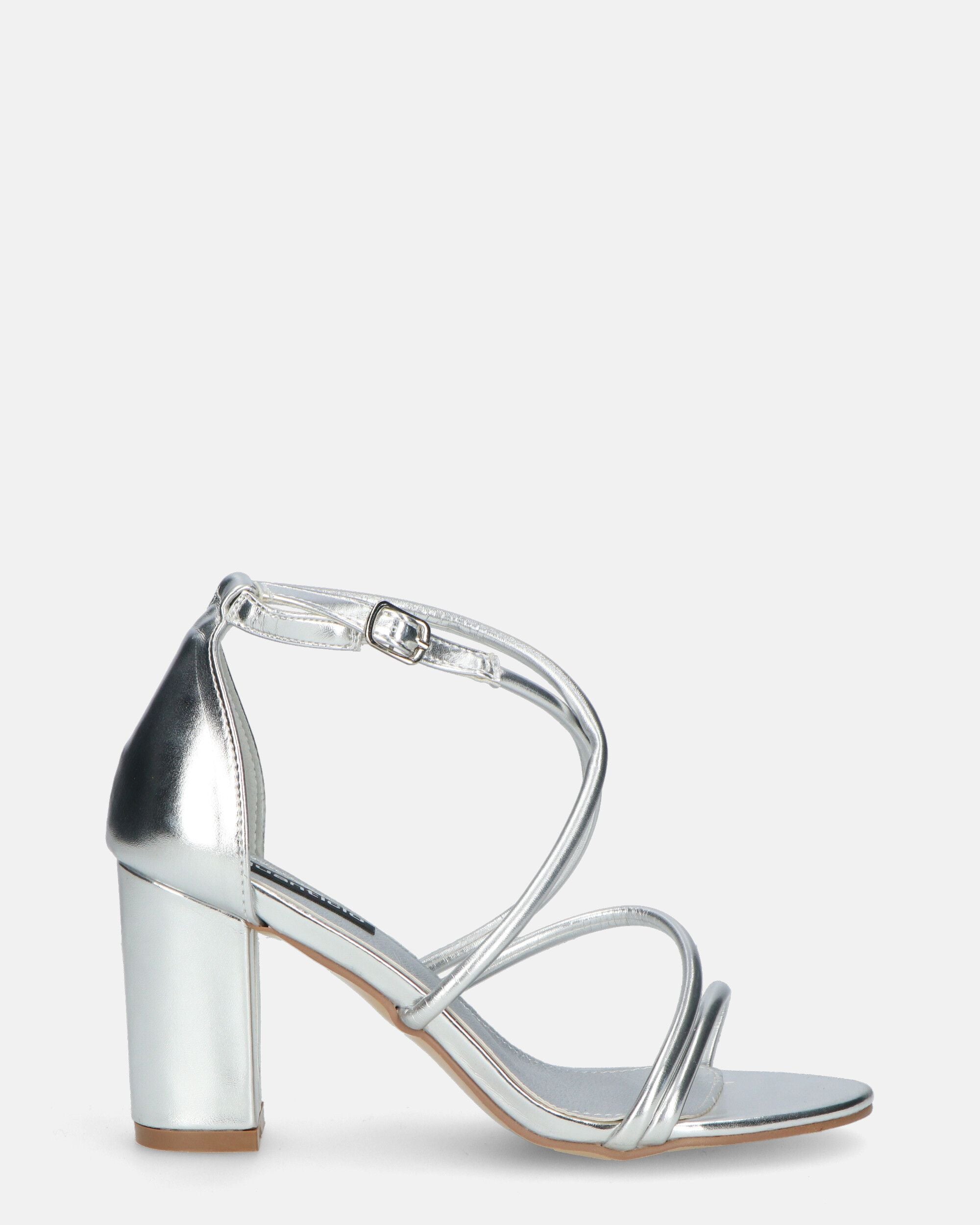 GEA - silver PU heeled sandals