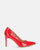 PORSHA - red glassy decolette with stiletto heel