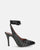 SUZIE - stiletto heel in black with laces and padded PU