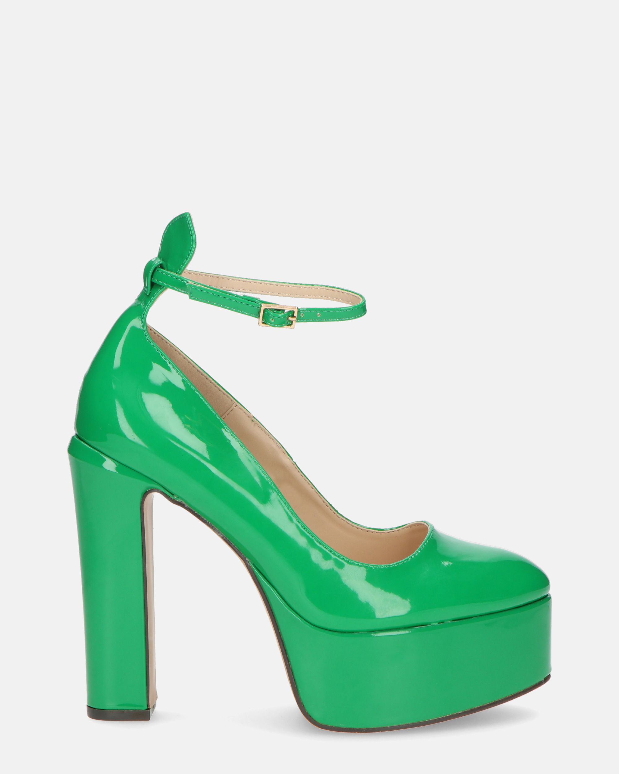 SOLEIL - high-heeled shoes in green glassy