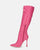 KAYLA - fuchsia high-heeled high-heeled boots in black PU and side zipper