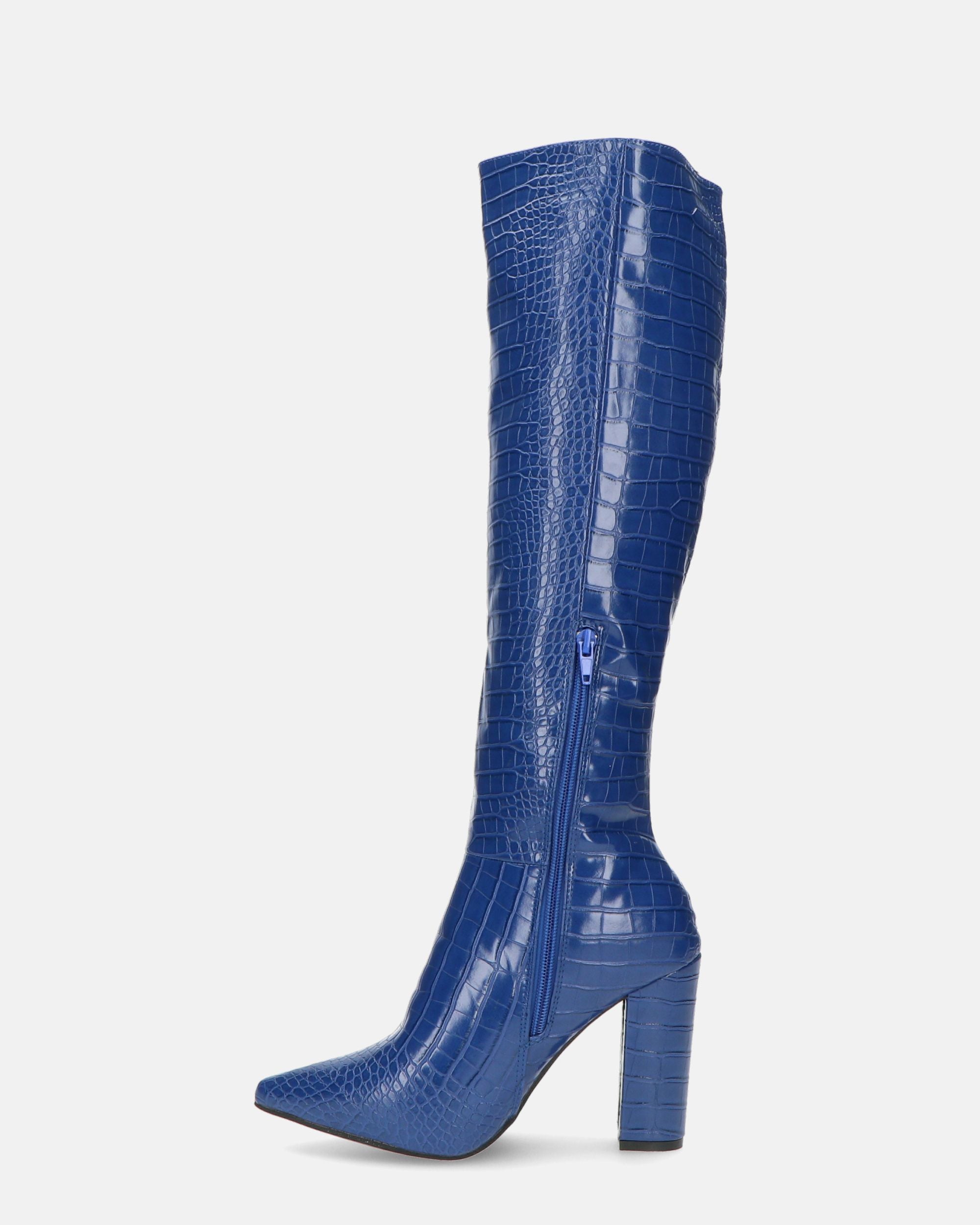 KSENIA - blue snake high boots