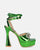 JANINE - high heels with platform in green glassy and bow with gems
