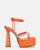 BIRGIT - orange satin sandals with gems