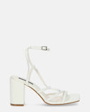 OKSANA - sandals with heel and strap in white PU