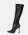 KAYLA - black high-heeled high-heeled boots in black PU and side zipper