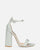 SELENE - block heel sandals in silver satin