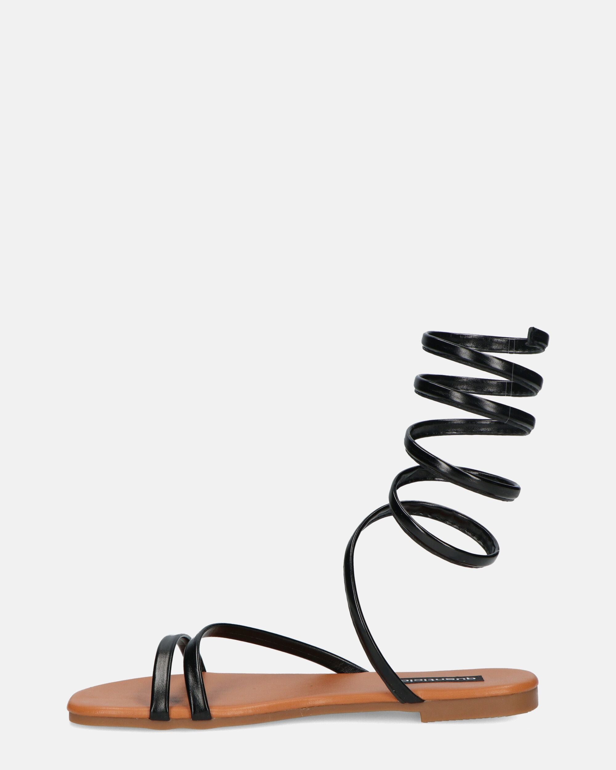 SIENNA - sandals with black sole and white spiral