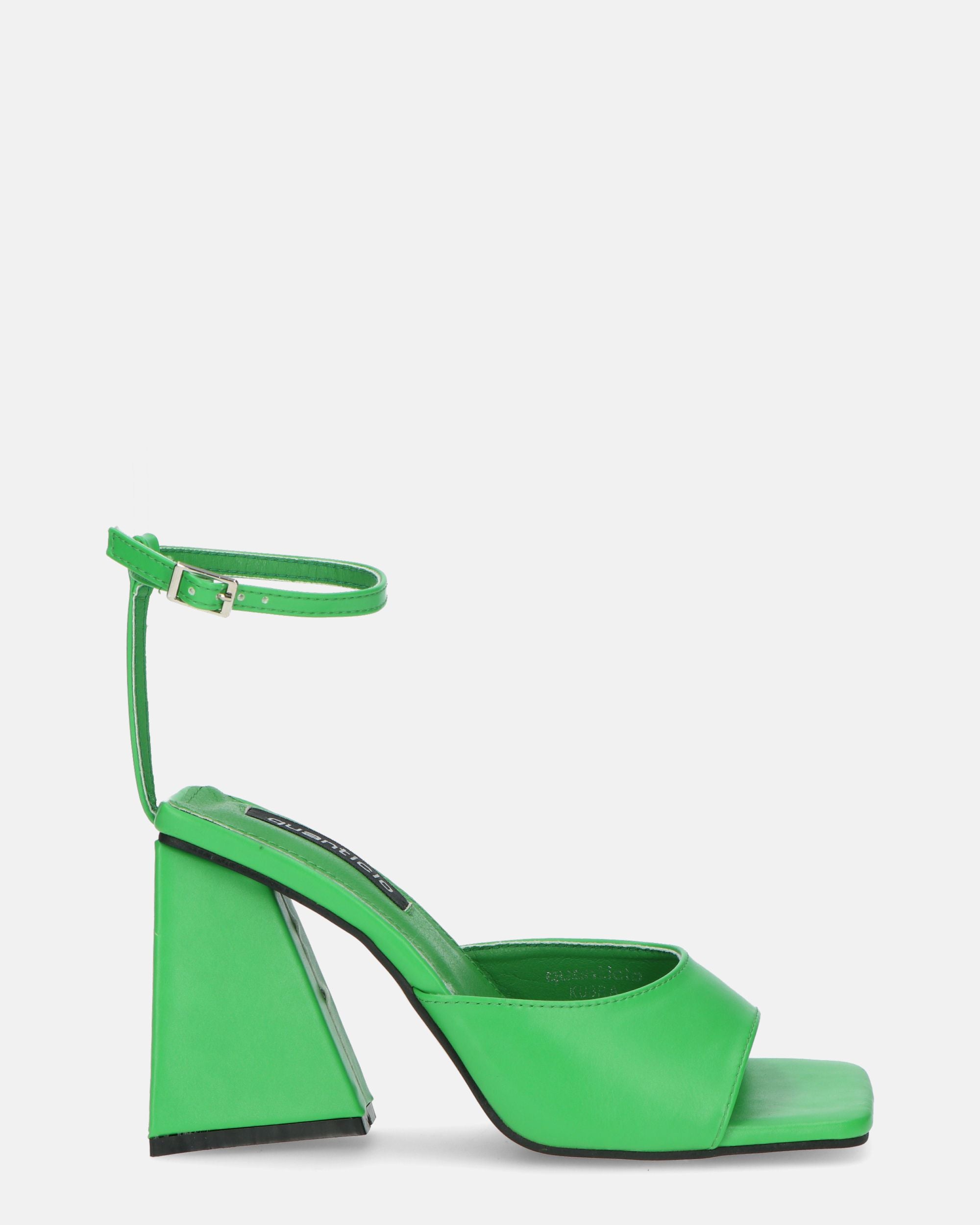 KUBRA - sandals with strap in green PU